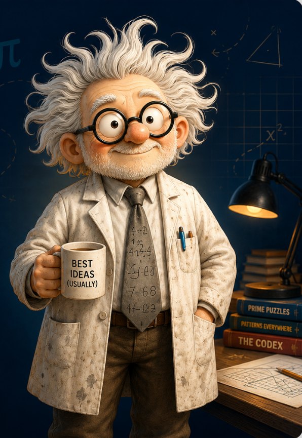 Professor Zero — an eccentric white-haired professor with a coffee mug at his desk