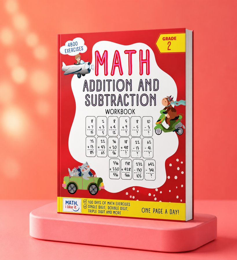 Math Addition and Subtraction Workbook, Grade 2