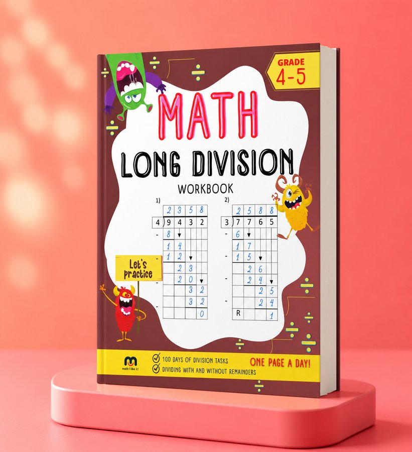 Math Long Division Workbook, Grade 4-5