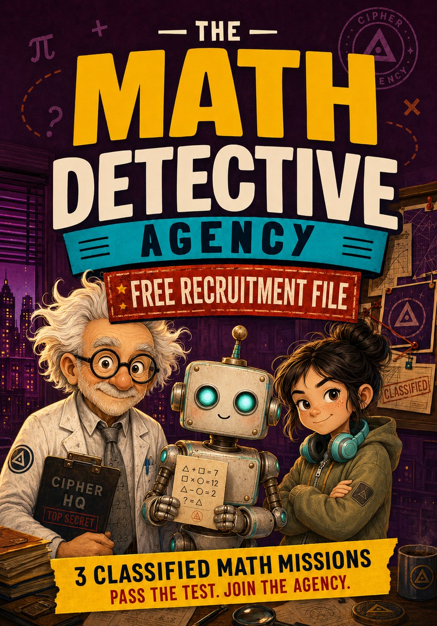 The Math Detective Agency — Free Recruitment File. 3 classified math missions.